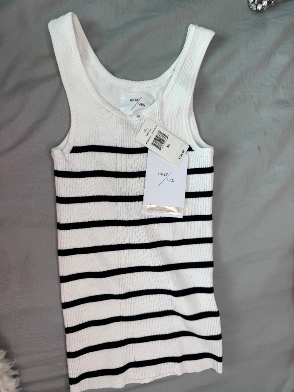 grey ven breton striped XS NWT